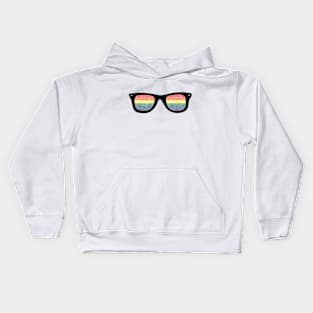 Pride Flag Sun Glasses Design Kids Hoodie